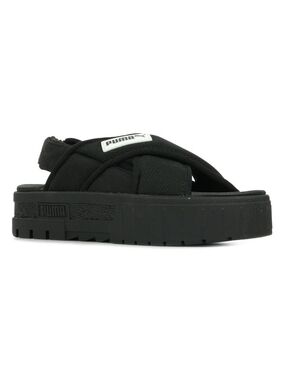 Puma Black Crisscross Platform Sandals